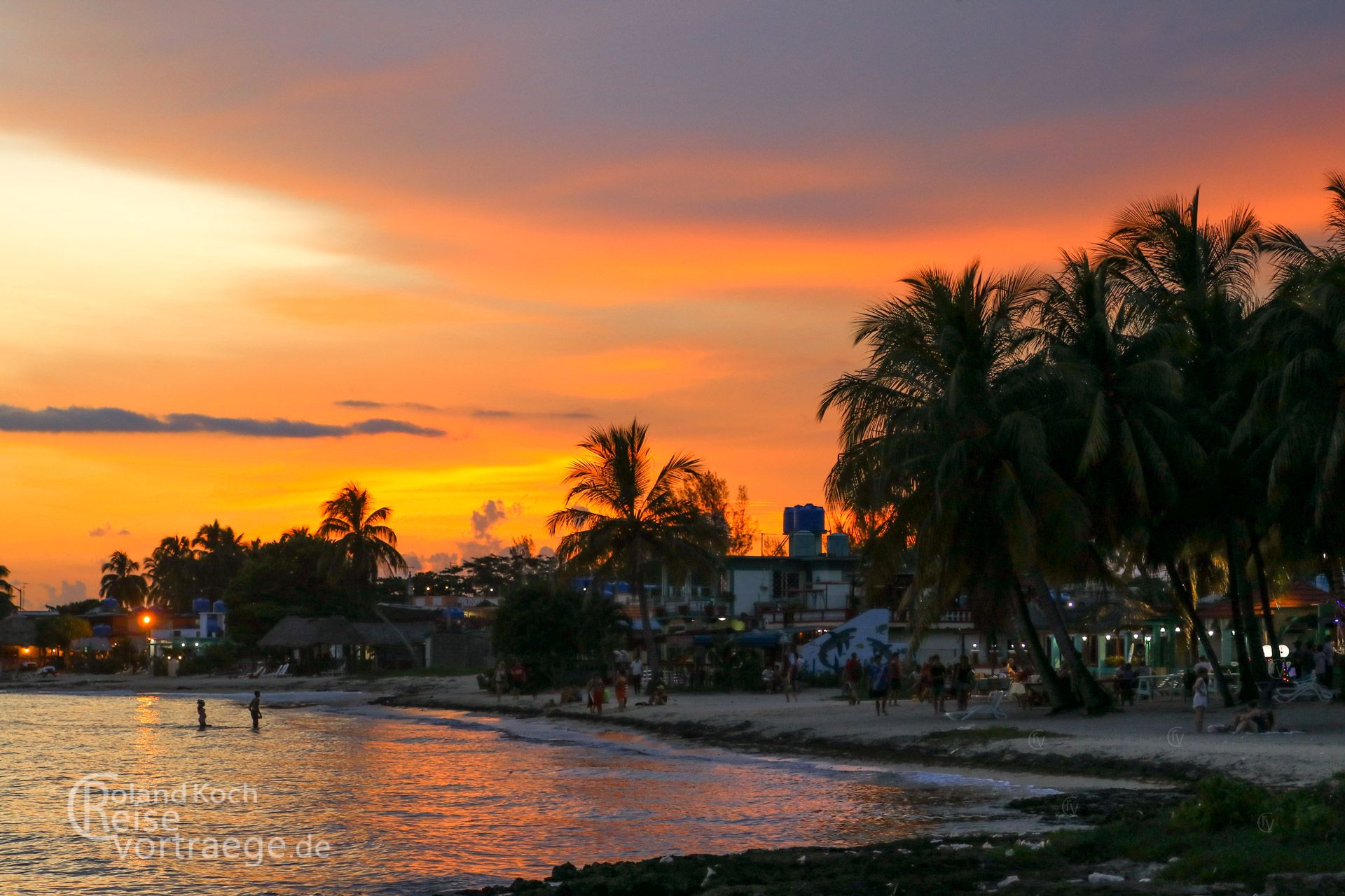 Kuba, Cuba, Playa Larga, Sonnenuntergang